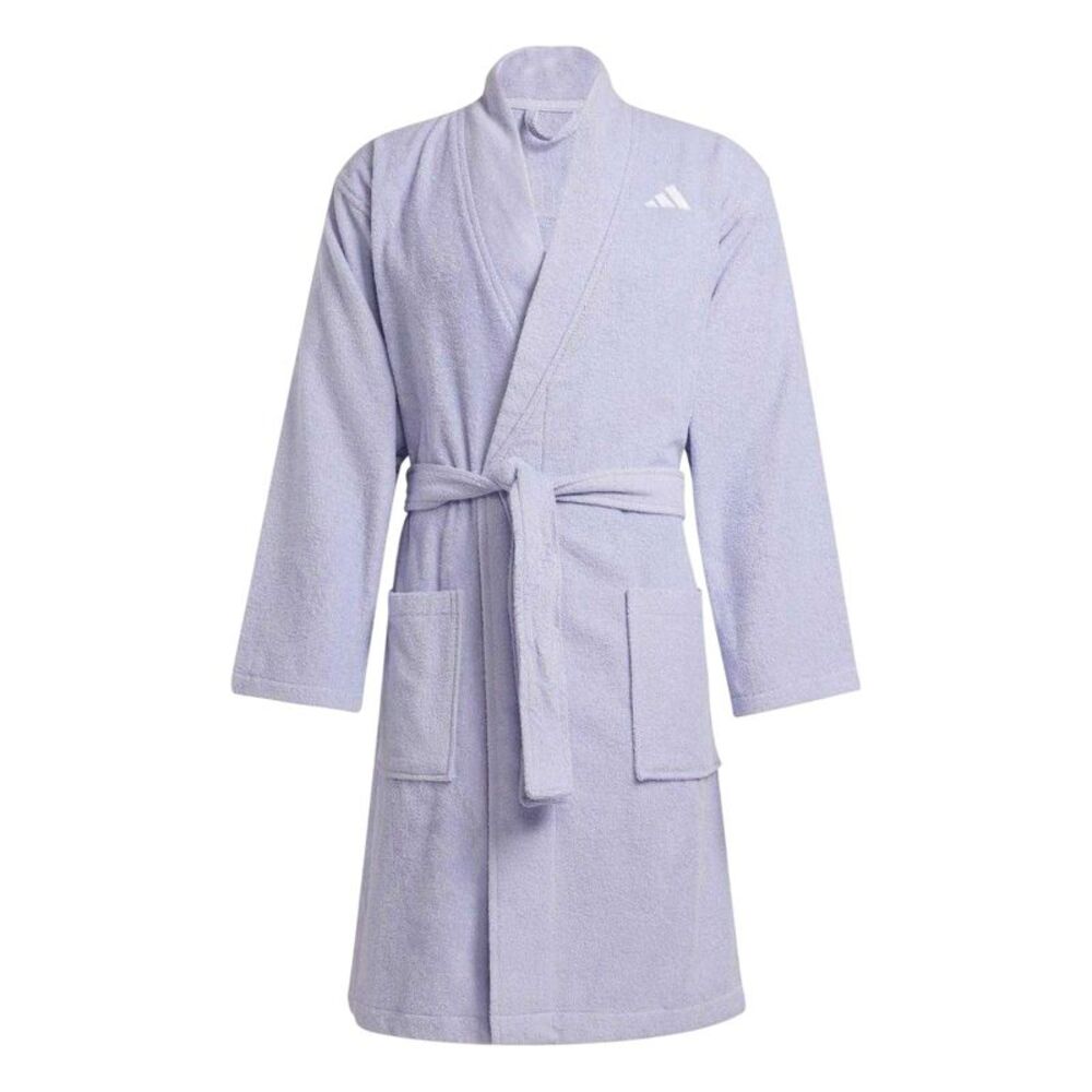 Adidas Unisex Adult Embroidered Logo Long-Sleeved Robe / Lilac